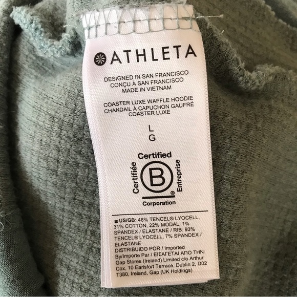 Athleta Coaster Luxe Waffle Hoodie Sz Large Seafoam Minimalistic. - Picture 10 of 10